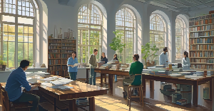 A diverse group of researchers in a well-lit laboratory discussing psychedelic substances with notes and diagrams on the table.