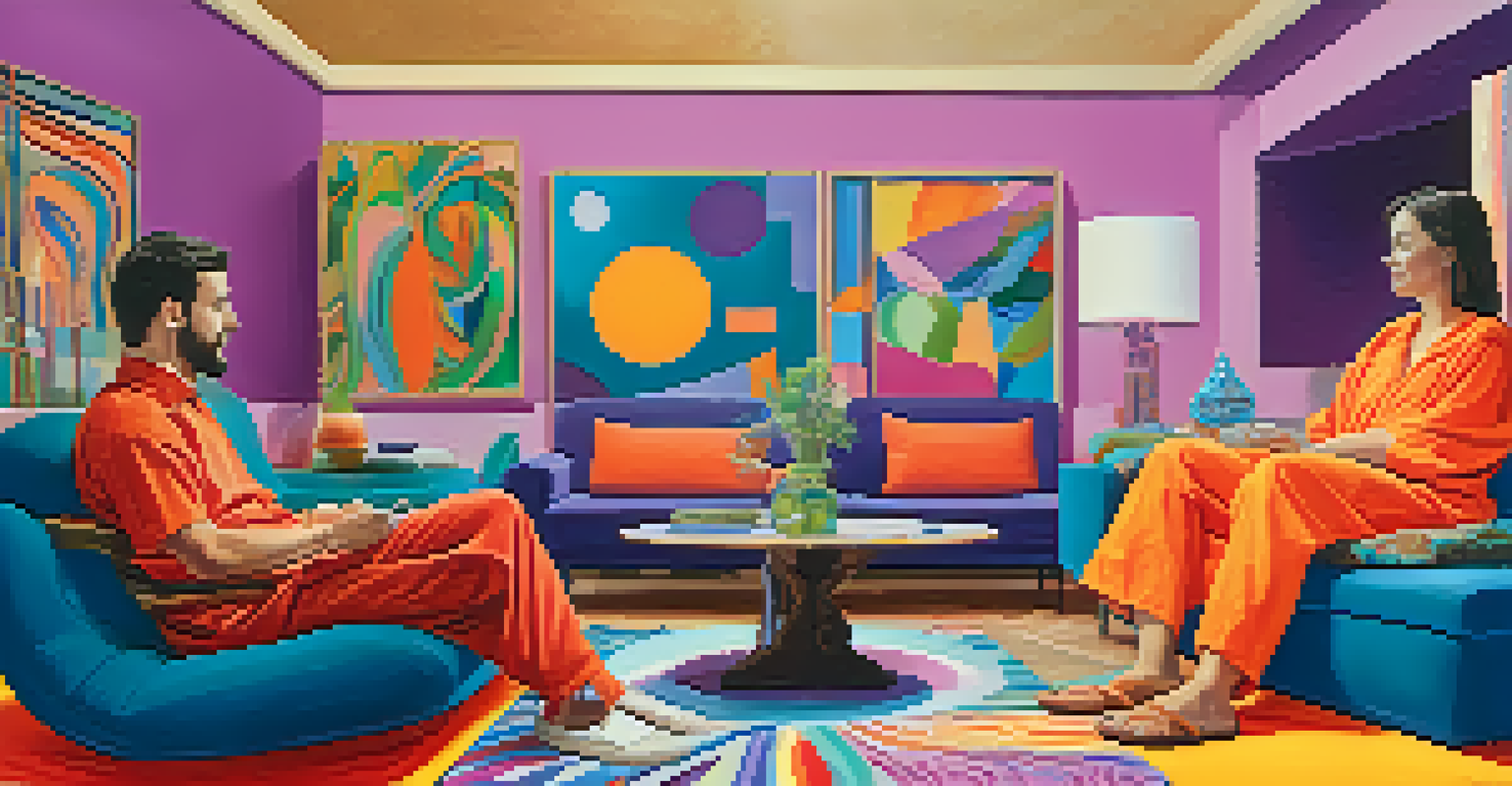 A split-screen image showing traditional therapy on one side and psychedelic-assisted therapy on the other.