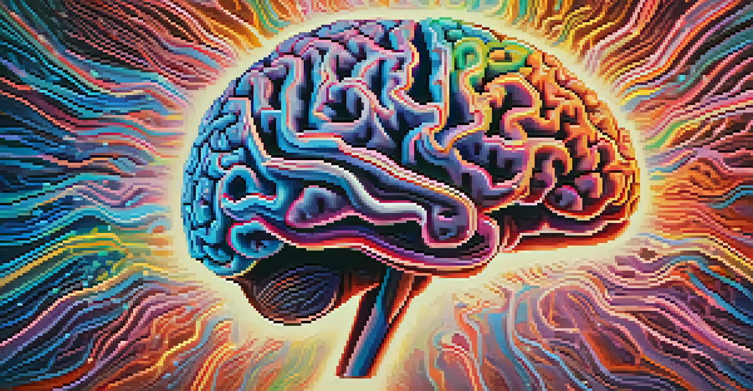 An abstract image of a human brain illuminated in vibrant colors, highlighting the interconnectedness of neurons.