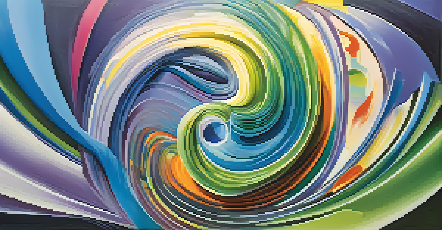 An abstract representation of sensory perception with swirling colors and shapes symbolizing altered states of awareness.