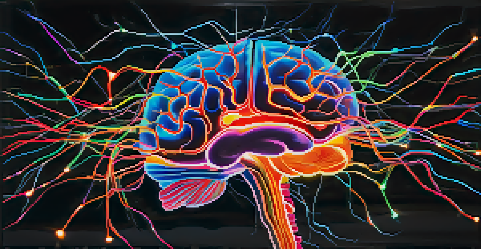 Artistic representation of a human brain with glowing neural connections, illustrating enhanced connectivity.