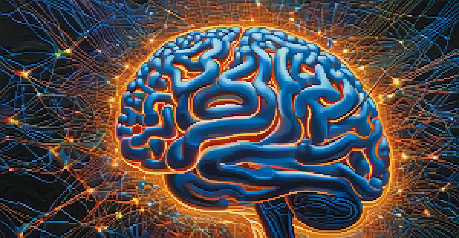 An abstract image of the human brain with glowing neural connections, symbolizing thoughts and memories.