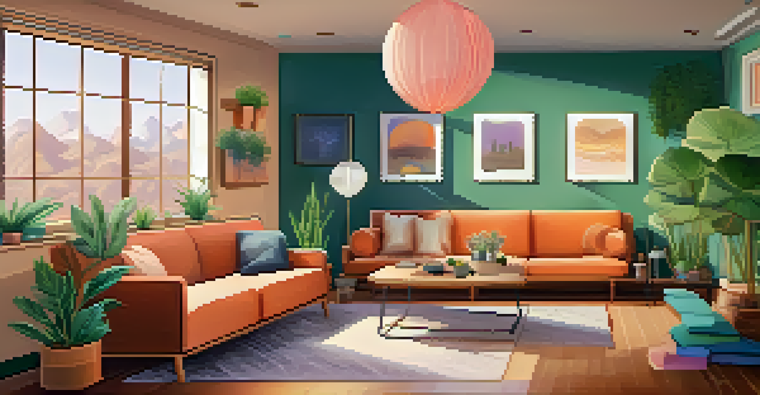 A warm and inviting therapy room designed for healing sessions, with comfortable seating and calming decor.