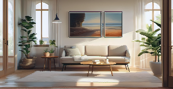 A cozy therapy room with soft lighting, a comfortable couch, and calming artwork on the walls.