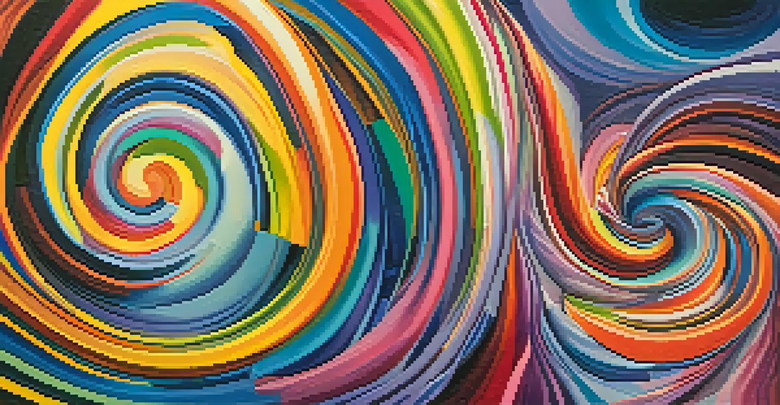 An abstract image with vibrant swirling colors representing trust and personal growth during a psychedelic journey.