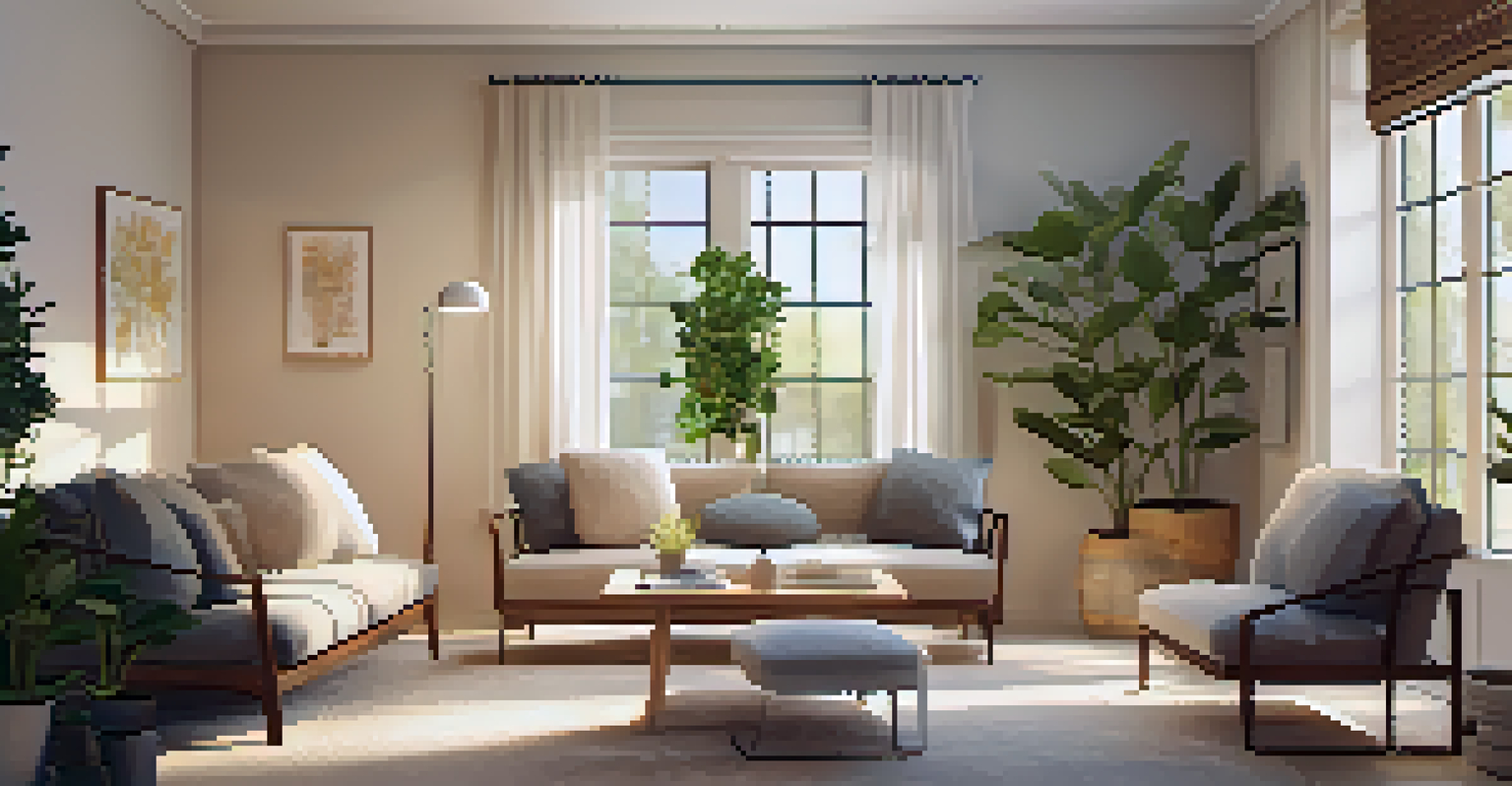 A cozy therapy room with warm lighting, comfortable seating, and a therapist and client engaged in a discussion, creating a safe space.