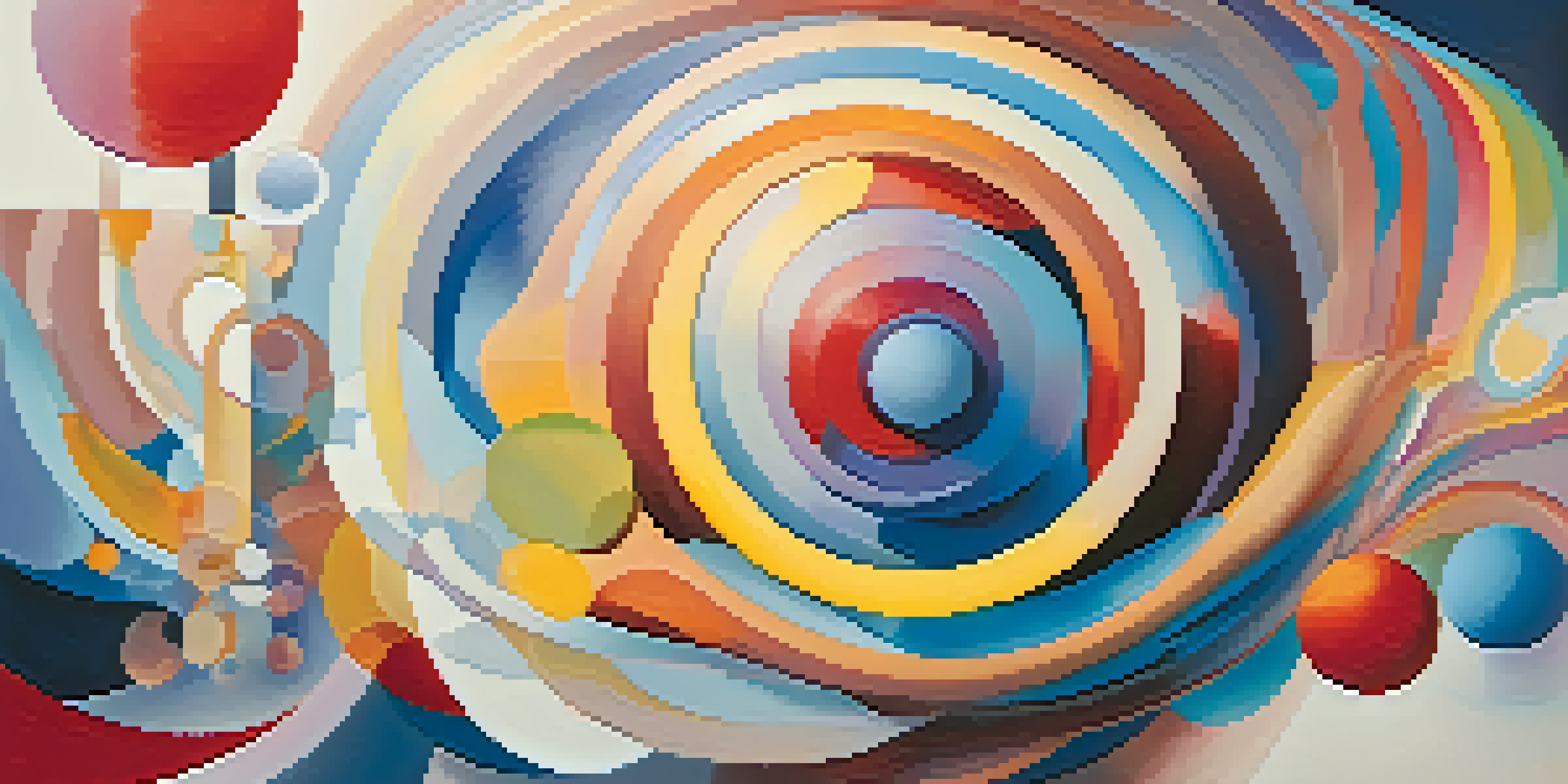 An abstract image showcasing swirling colors and shapes that blend together in a vibrant representation of synesthesia, with a soft pastel gradient in the background.