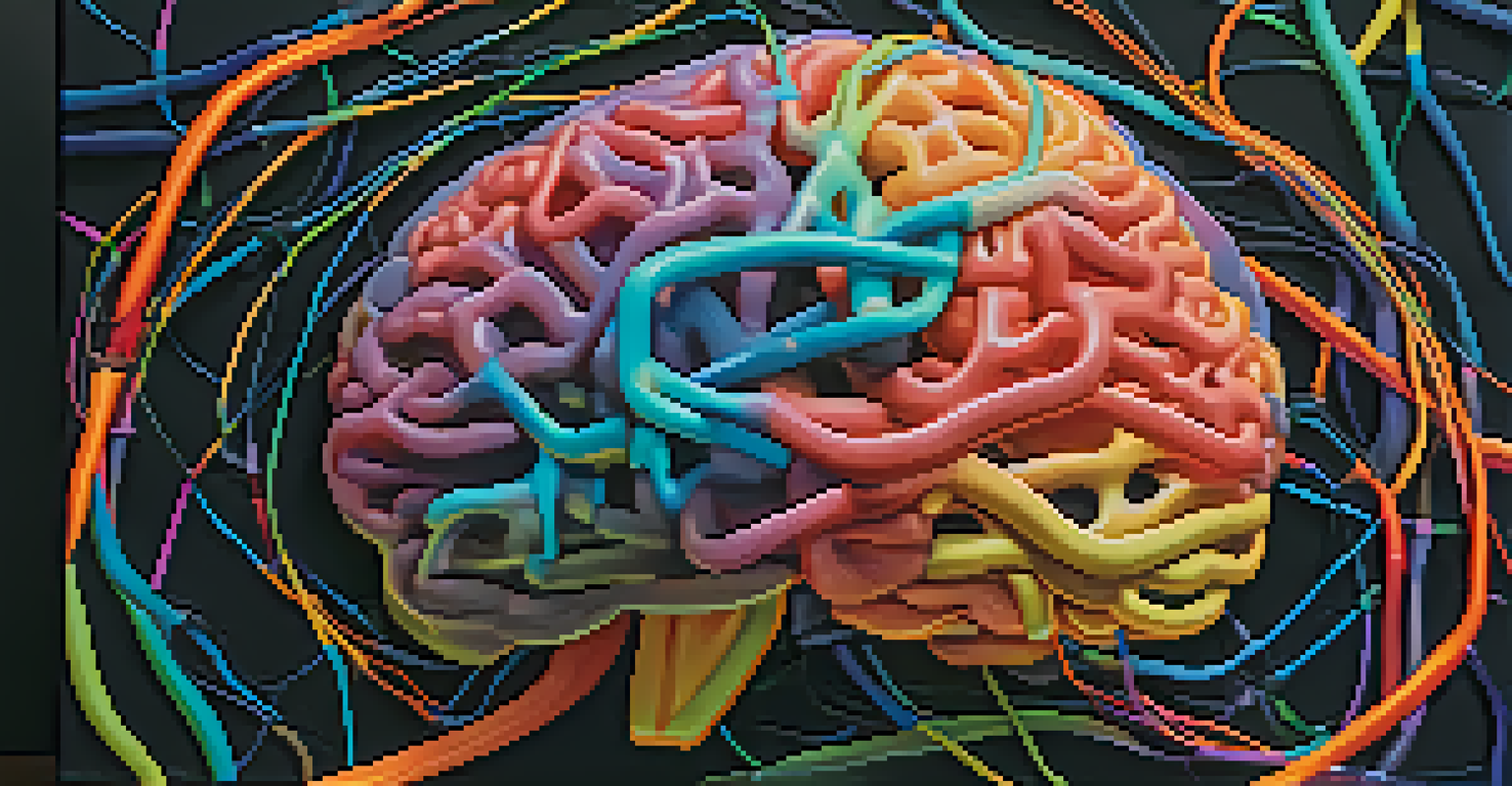 A detailed brain model illustrating neural connections and neuroplasticity.