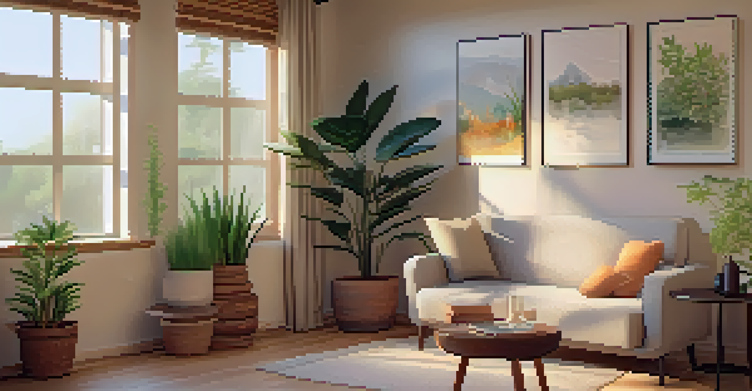 A warm and inviting therapy room with soft lighting and comfortable furniture.