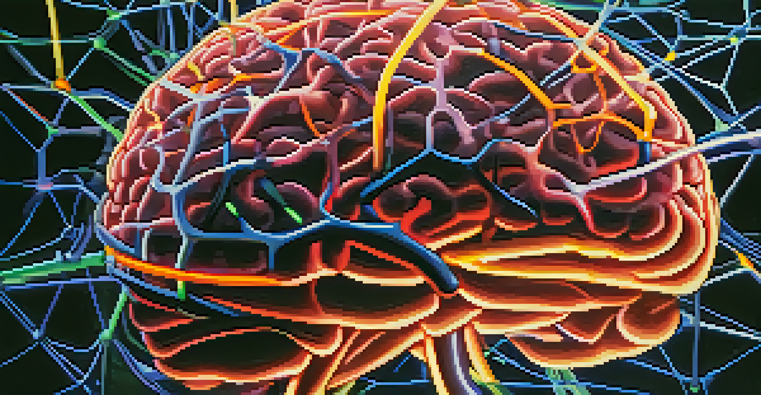 An artistic representation of a brain with neural connections illuminated, symbolizing the effects of hallucinogens on thought patterns.