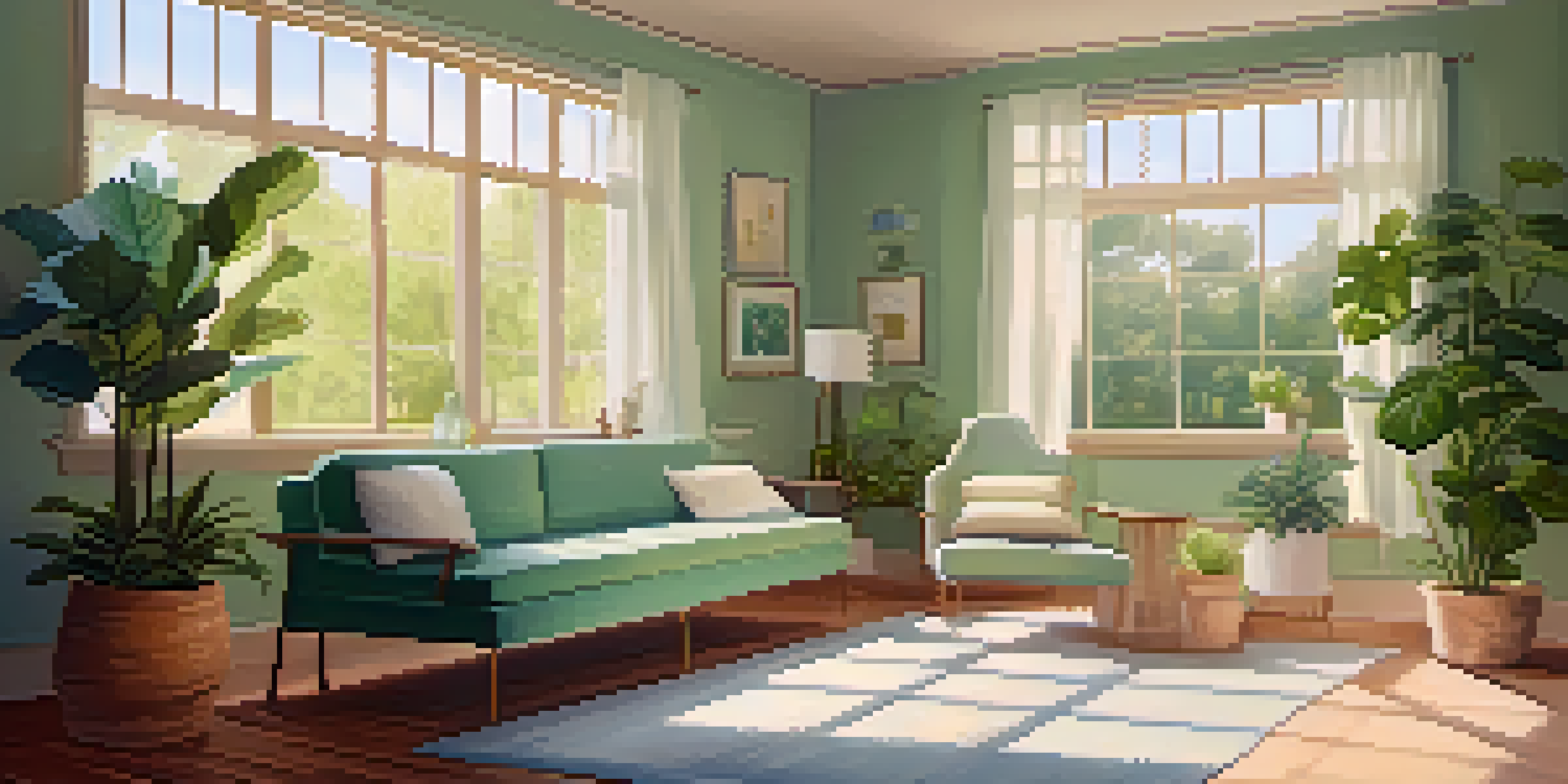 A calming therapy room with soft lighting, comfortable seating, and plants, designed for introspection and healing.