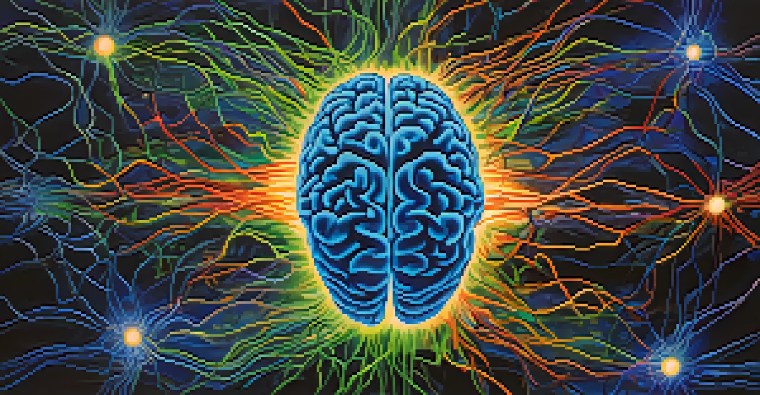 An abstract illustration of a brain with glowing neural connections, representing the effects of psychedelics on consciousness.