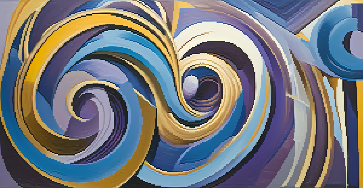 An abstract image showing swirling colors and geometric shapes representing interconnectedness.