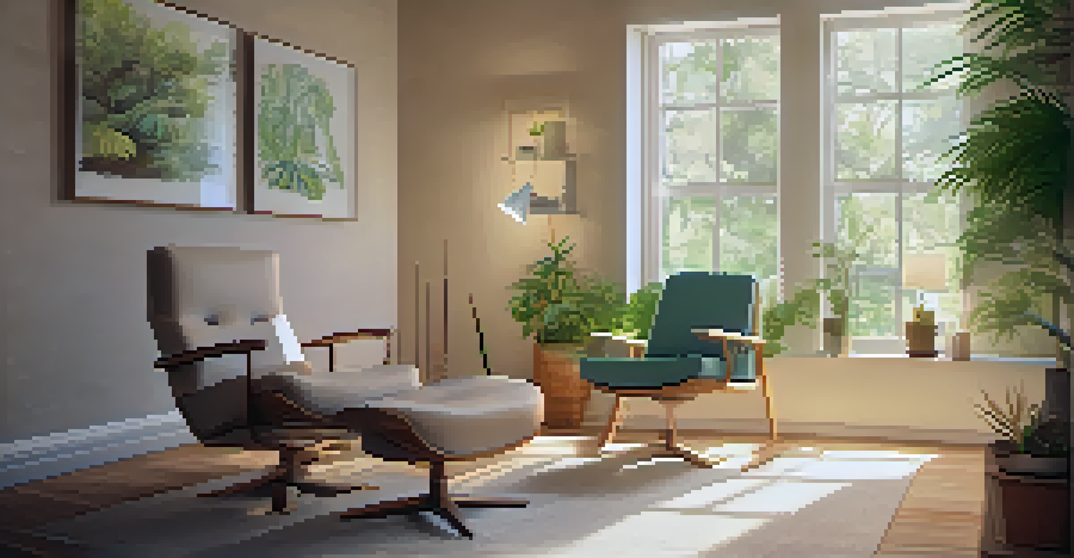 A calming therapy room with soft lighting and natural decor, suggesting a tranquil environment for treatment.