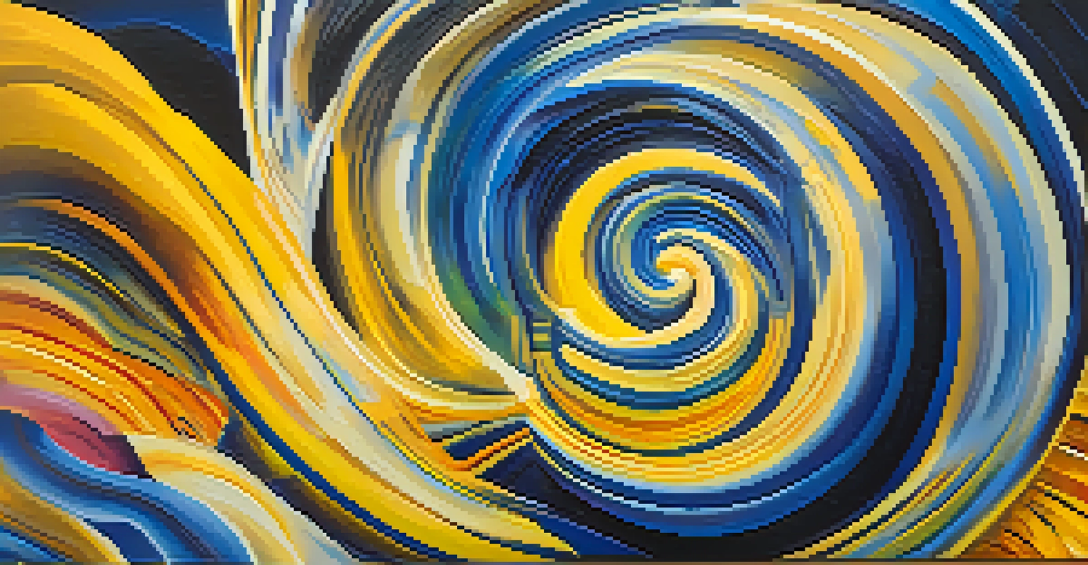 An abstract colorful image representing altered states of consciousness with swirling patterns.