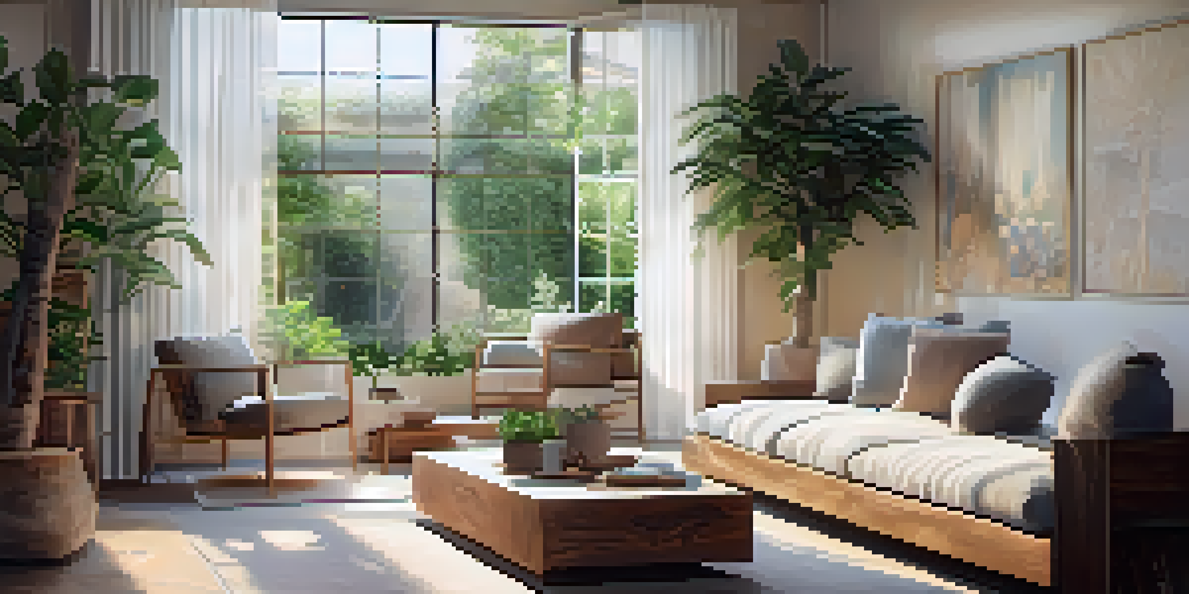 A cozy indoor space filled with cushions, plants, and soft lighting, designed for relaxation.
