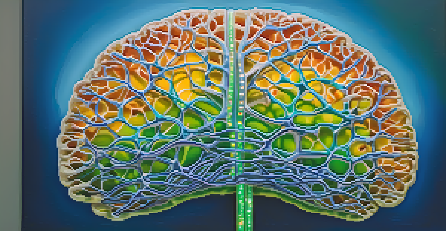 An abstract image of a brain with colorful neural pathways, set against a calming gradient background.
