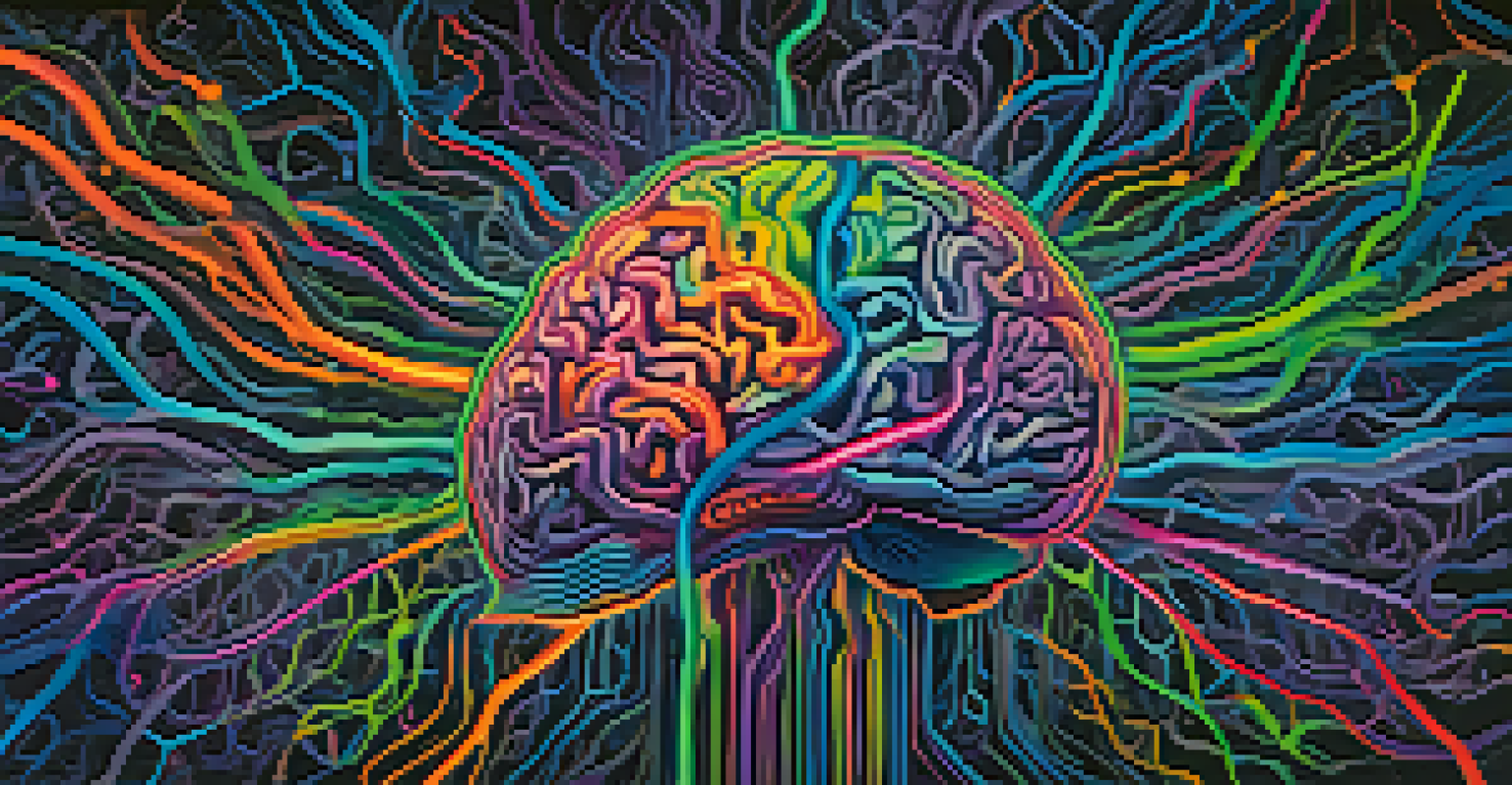 An abstract colorful illustration of a brain with glowing neural pathways symbolizing neuroplasticity.