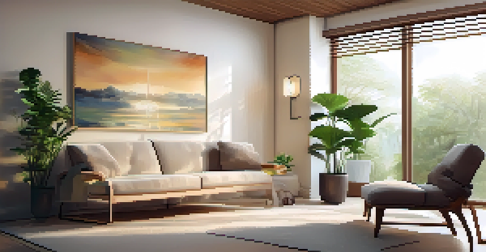 A cozy therapy room with soft lighting, plants, and a comfortable sofa, creating a calming atmosphere.