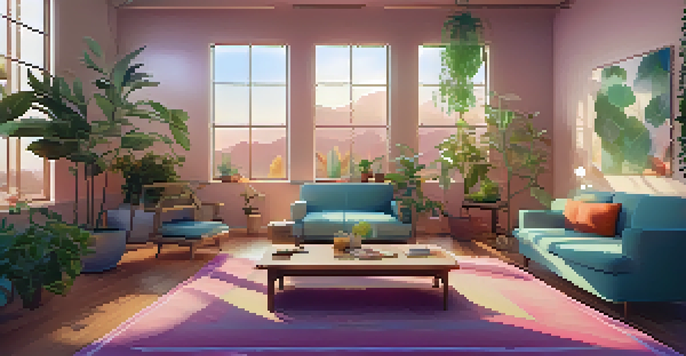 A cozy therapy room with soft lighting, comfortable seating, and calming decor, creating a peaceful atmosphere for introspection.