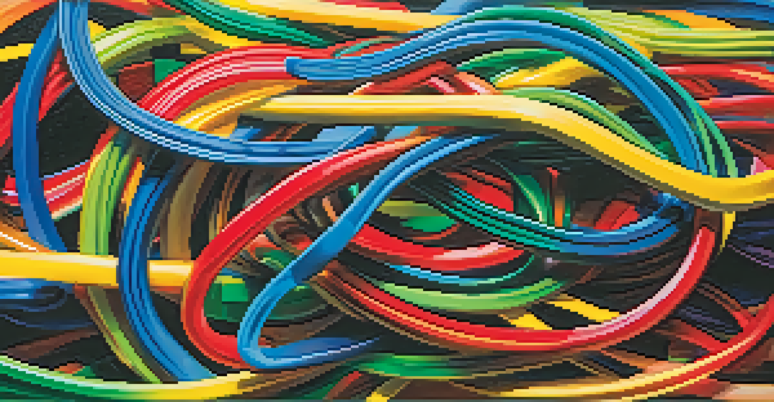 An abstract image of a colorful rubber band stretched against a vibrant background, symbolizing emotional resilience.