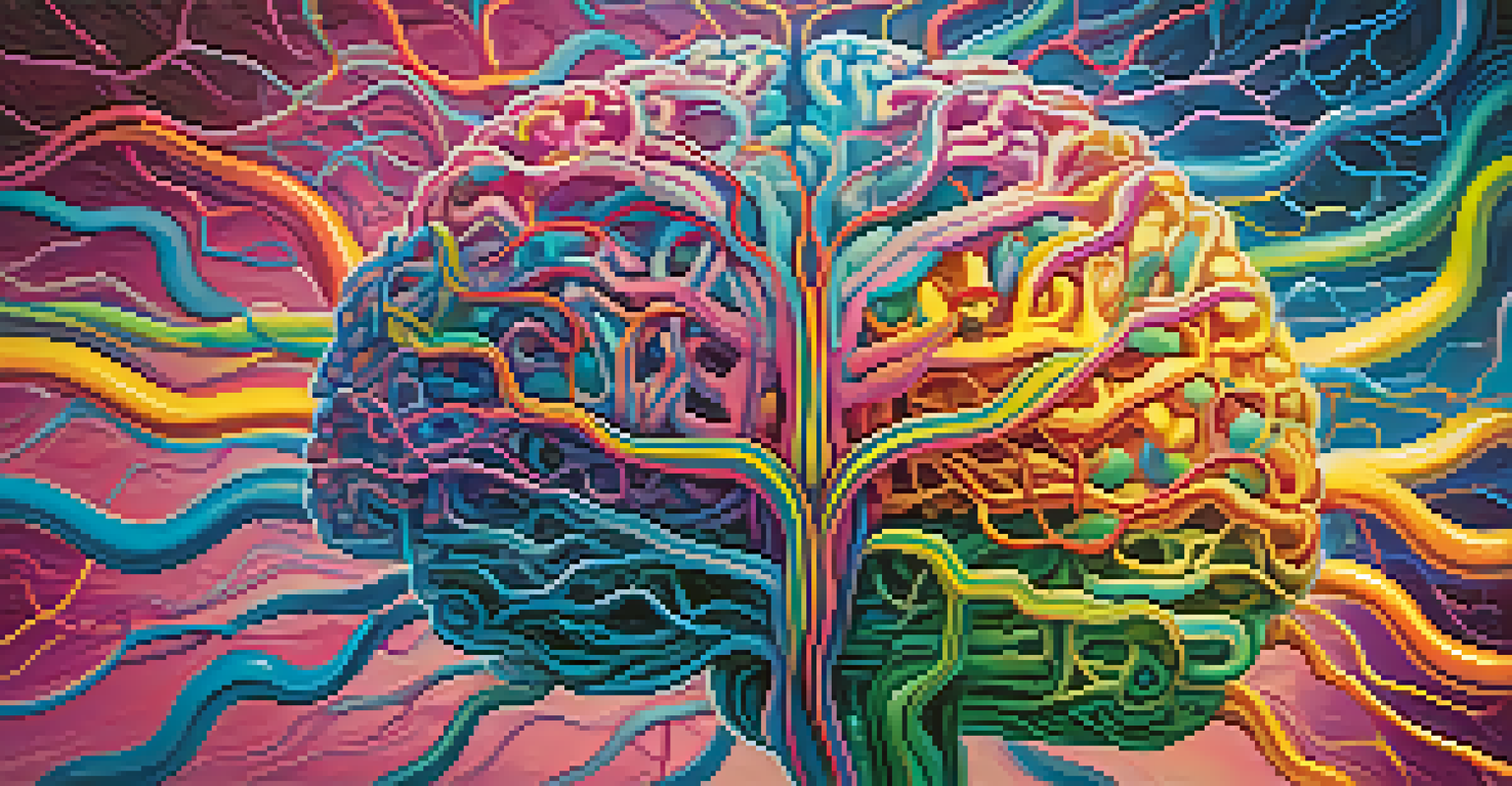 An abstract image of a brain with colorful neural connections, set against a gradient background.