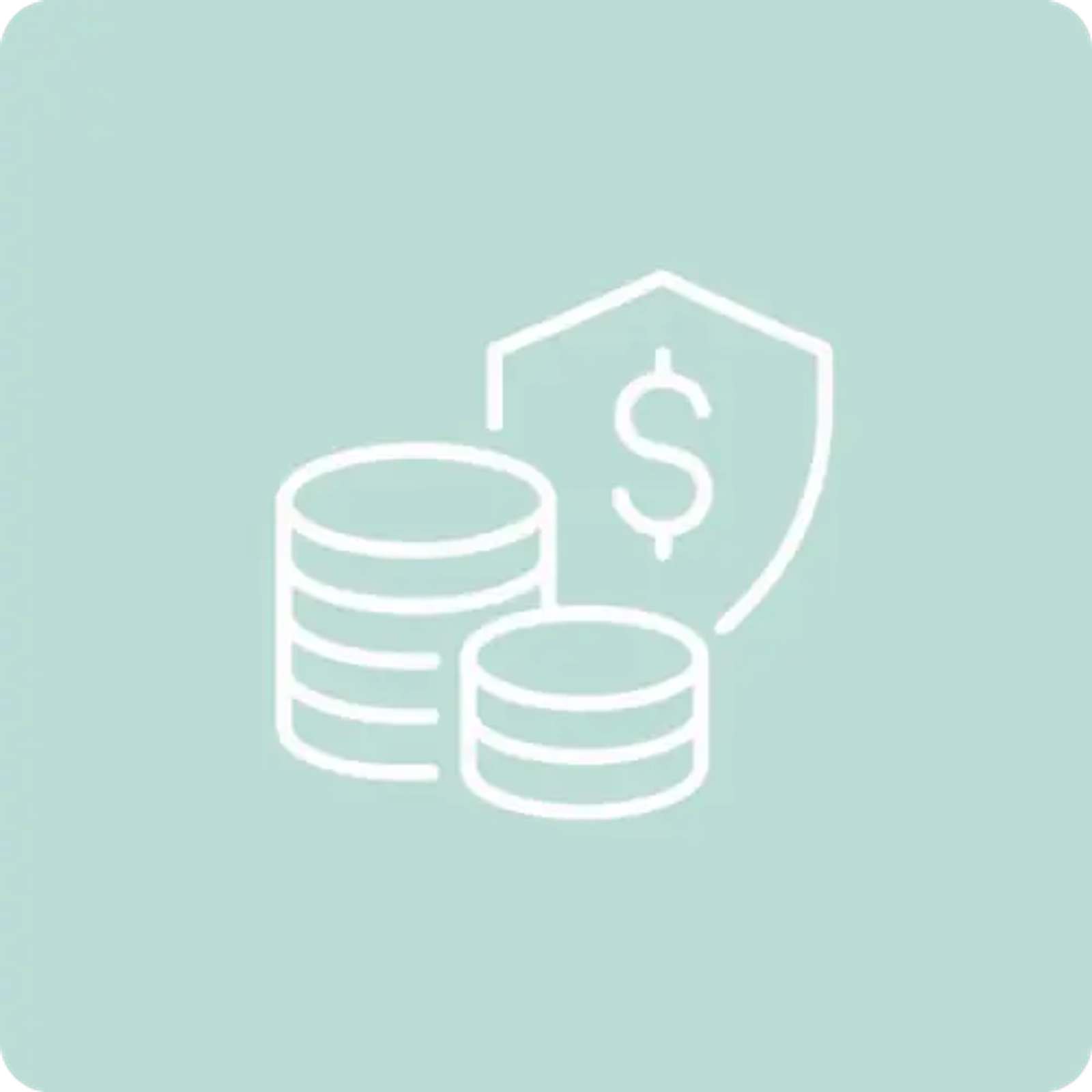Coins and shield icon