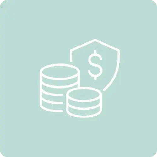 Coins and shield icon
