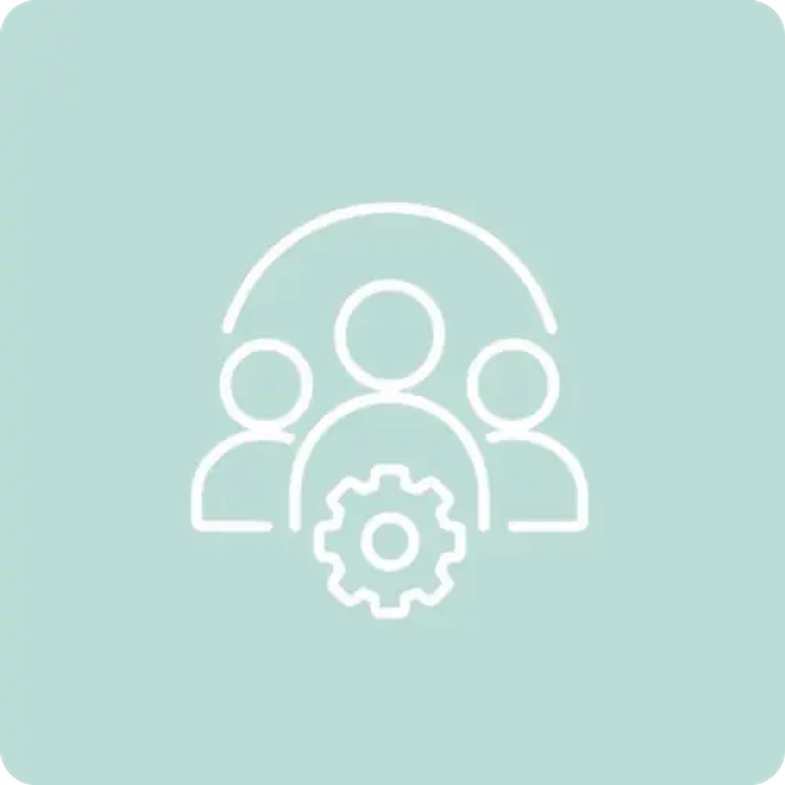 Group of people with a gear icon