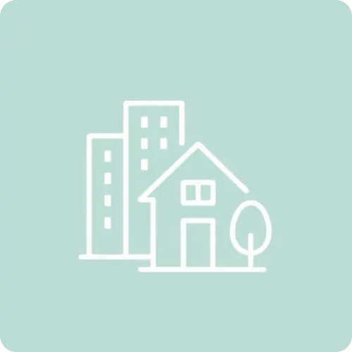 Buildings and house icon