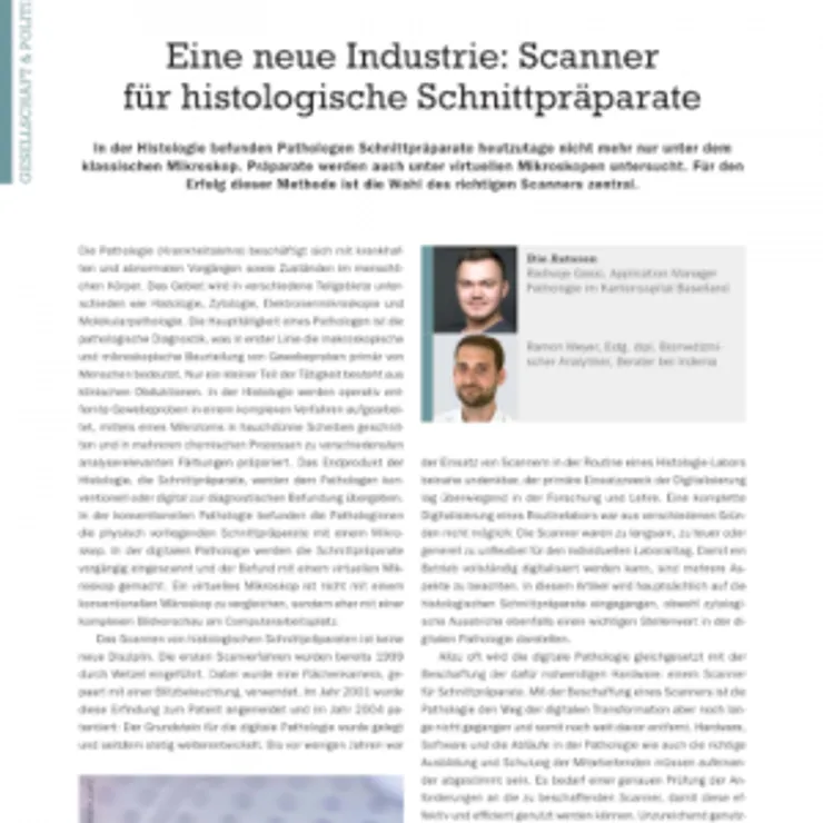 Eine neue Industrie: Scanner für histologische Schnittpräparate