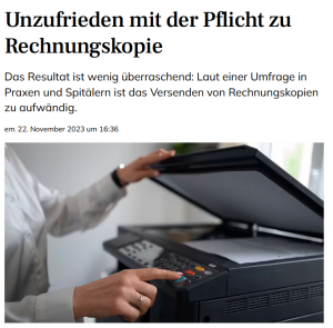 Umfrage Rechnungskopie für Versicherte