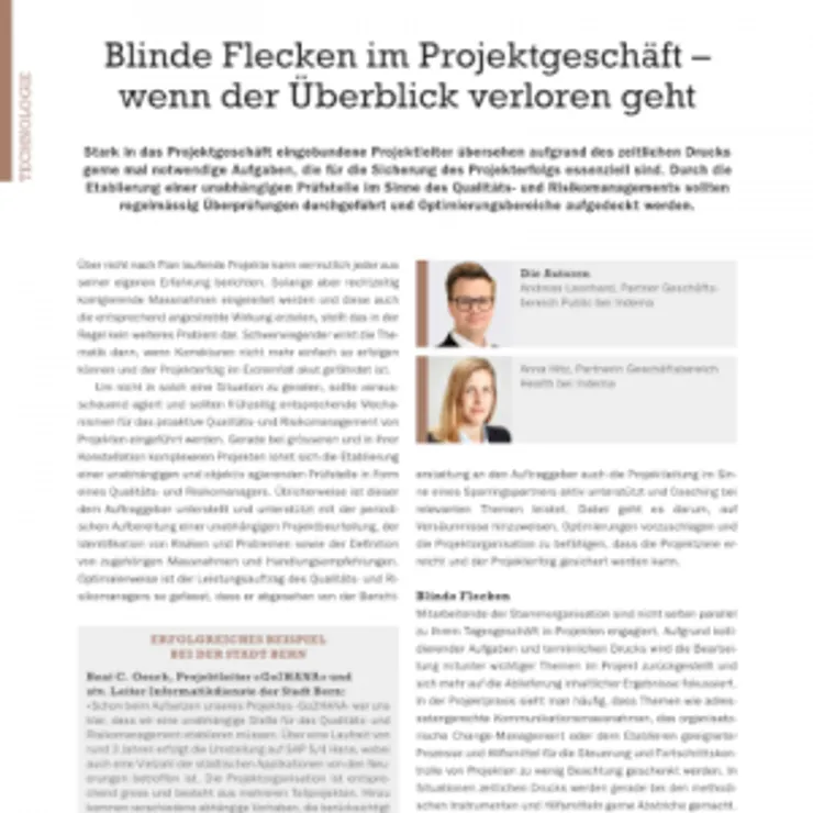 Blinde Flecken im Projektgeschäft – wenn der Überblick verloren geht