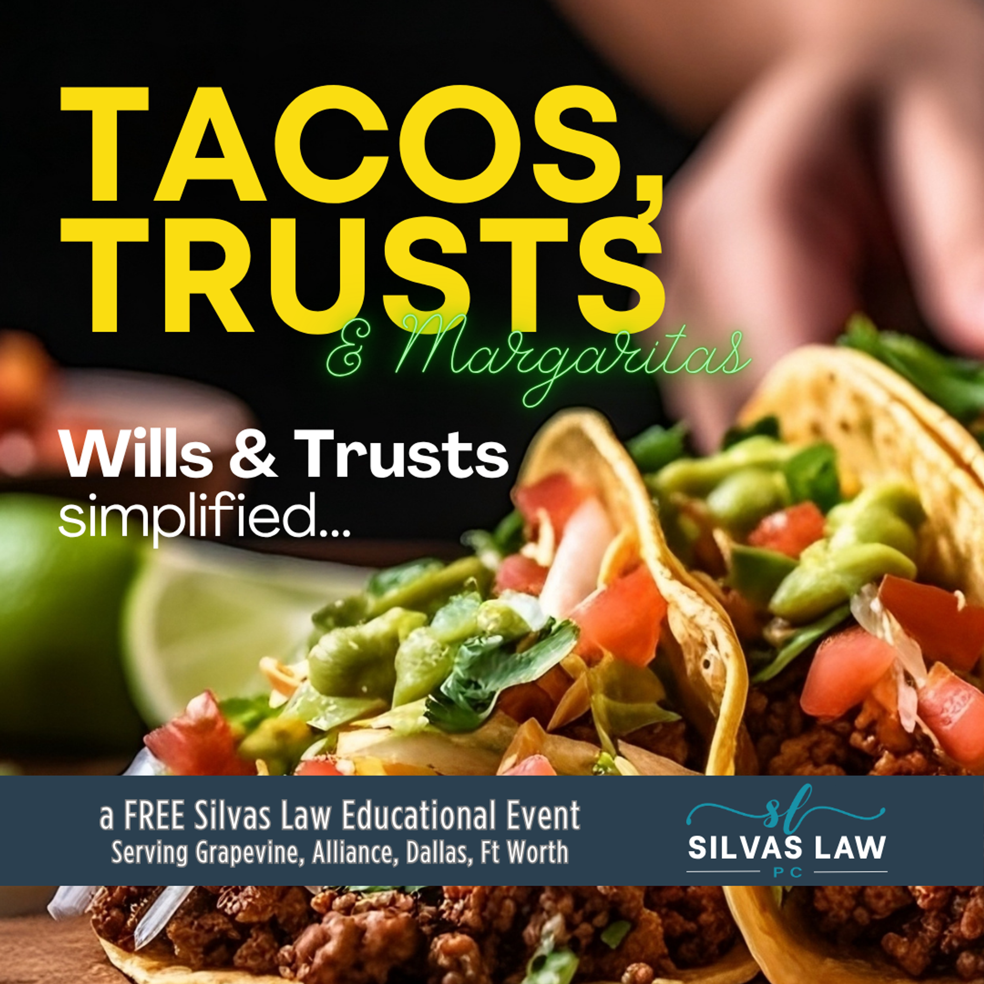 Taco Trusts & Margaritas in Grapevine - Tuesday, October 6th @6:30pm