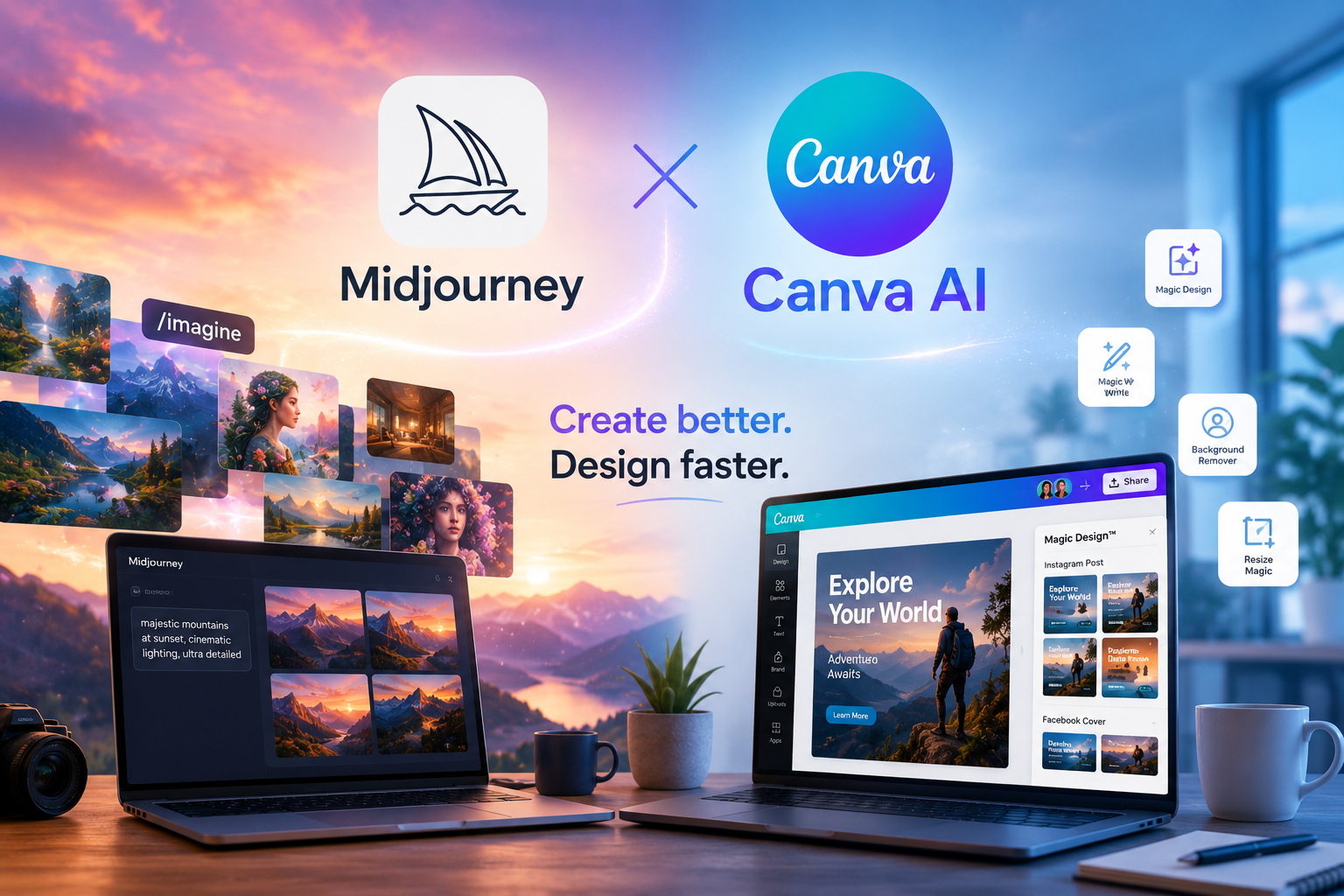 Design & Visual Creation with AI: Canva AI and Midjourney Explained guide cover image