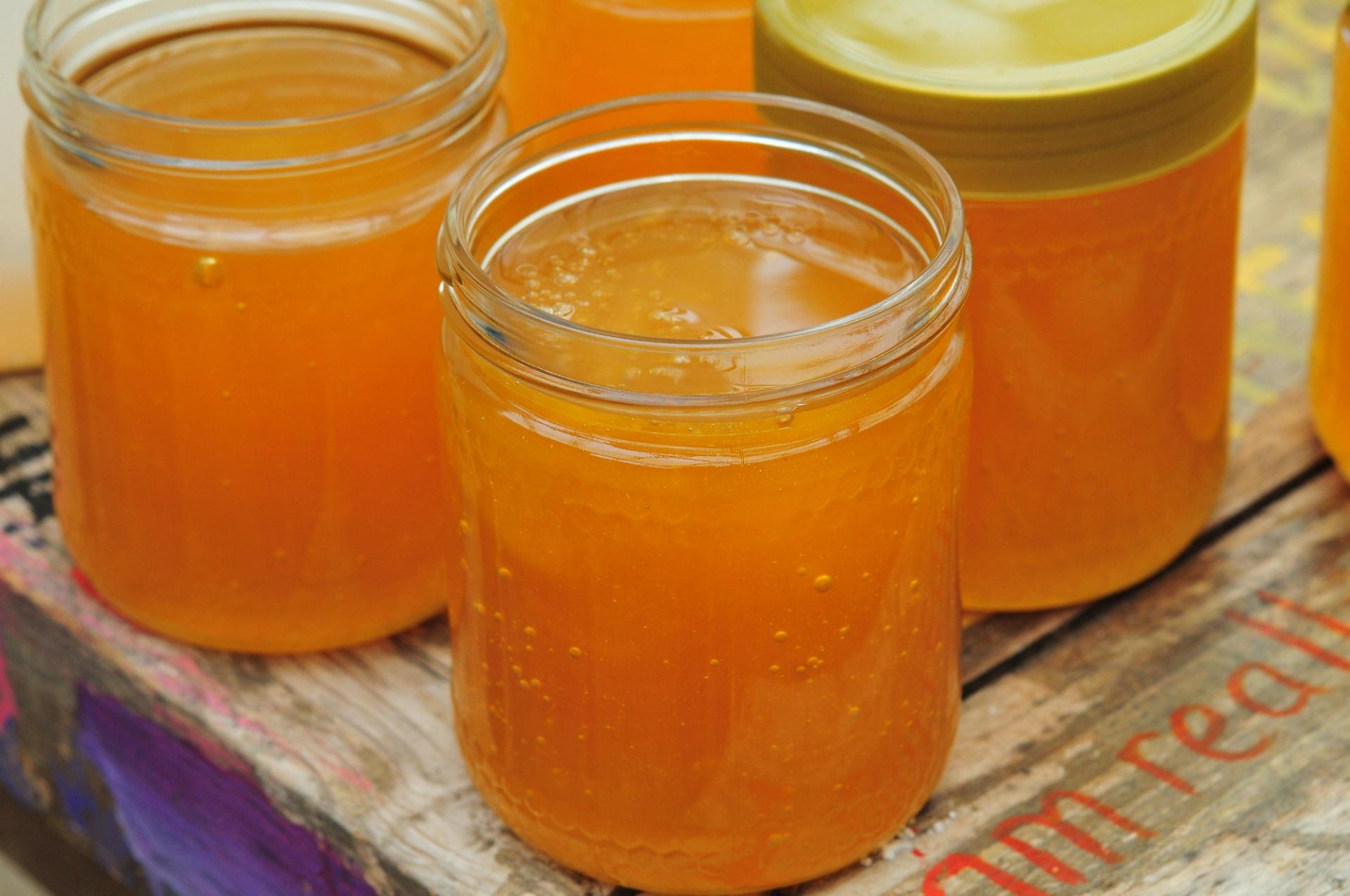Homemade honey in jars