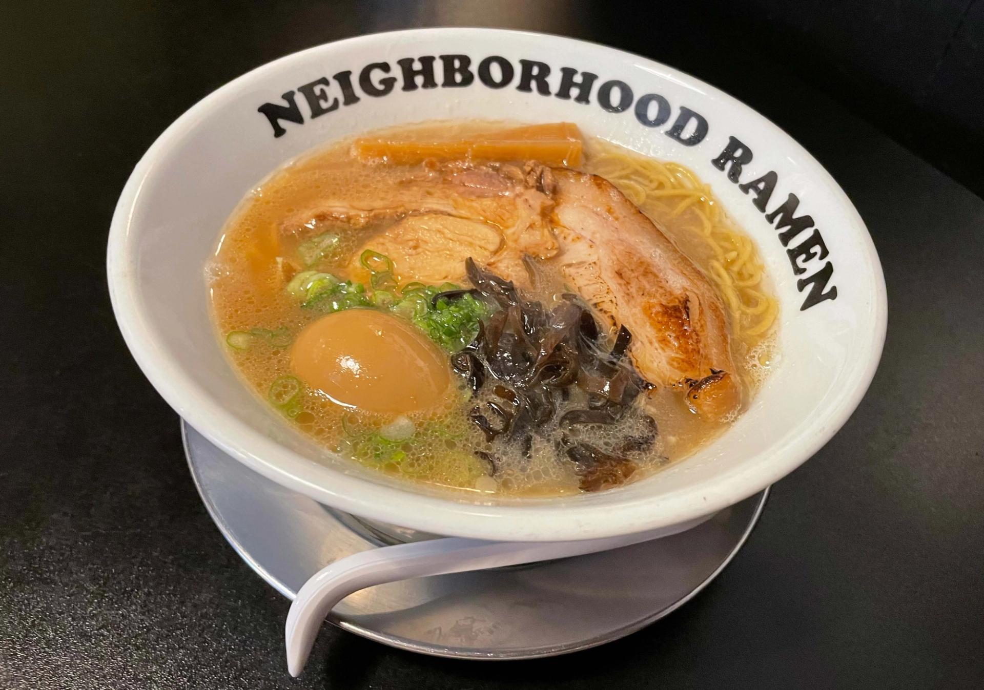 A bowl of ramen at Neighborhood Ramen.