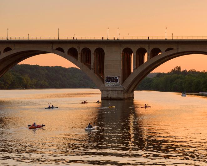 Summer kayakers on the Potomac