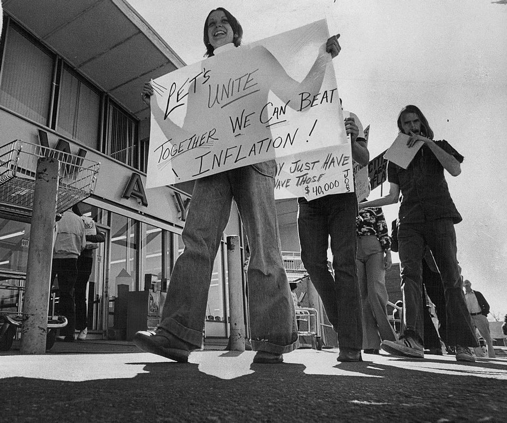 Denver residents protested against inflation in 1974.