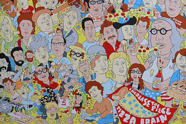 A Philly themed pizza mural inside of the museum. Can you spot Ben Franklin? (viviandnguyen_/Flickr)