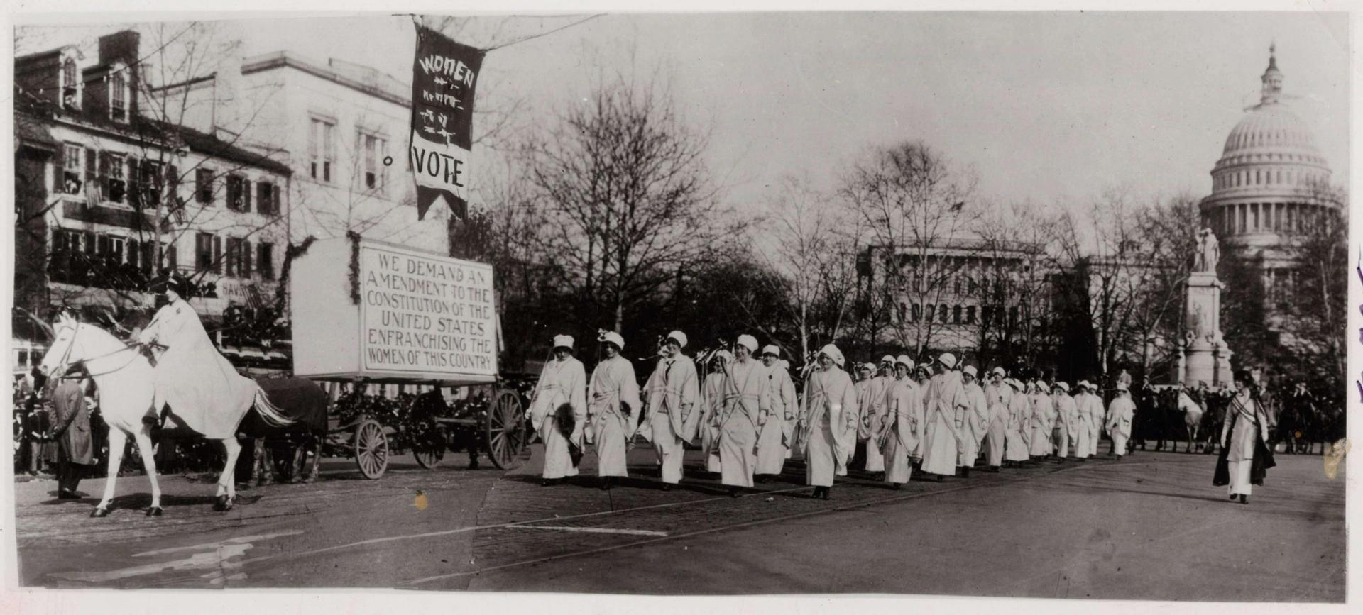 Women marching in the suffrage parade in Washington, D.C. 1913.