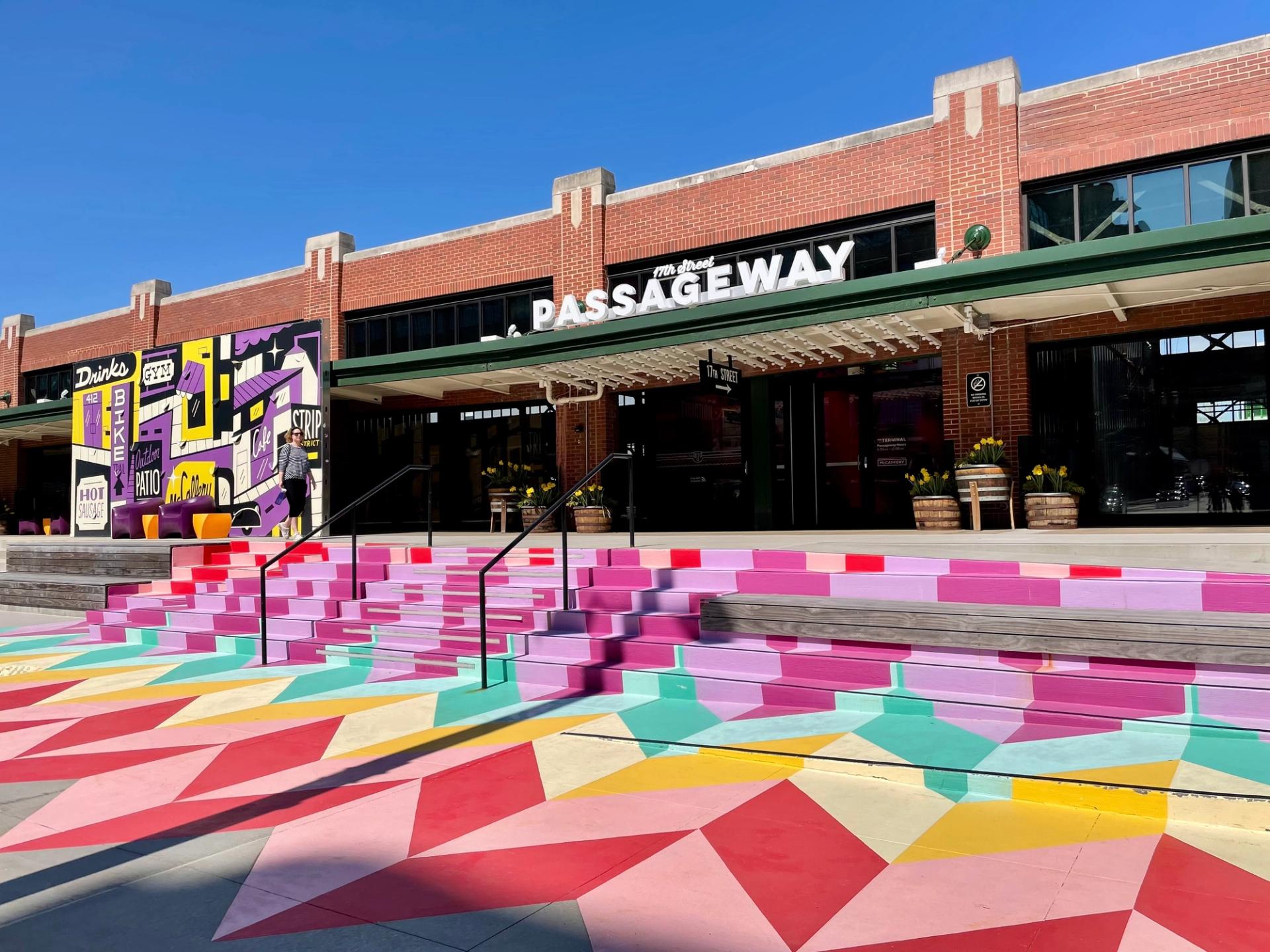 colorful steps at the Strip District Terminal