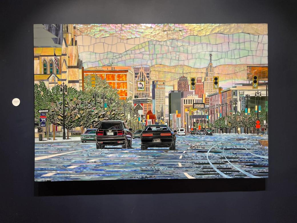 A beautiful mural showing a street view.