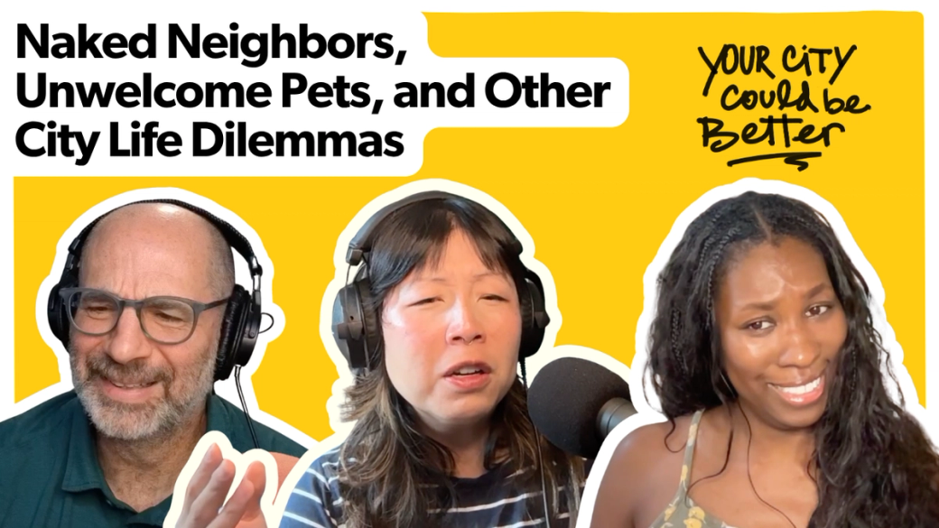 YouTube thumbnail showing a skeptical David, Jane, and Bridget, with show title and logo on top