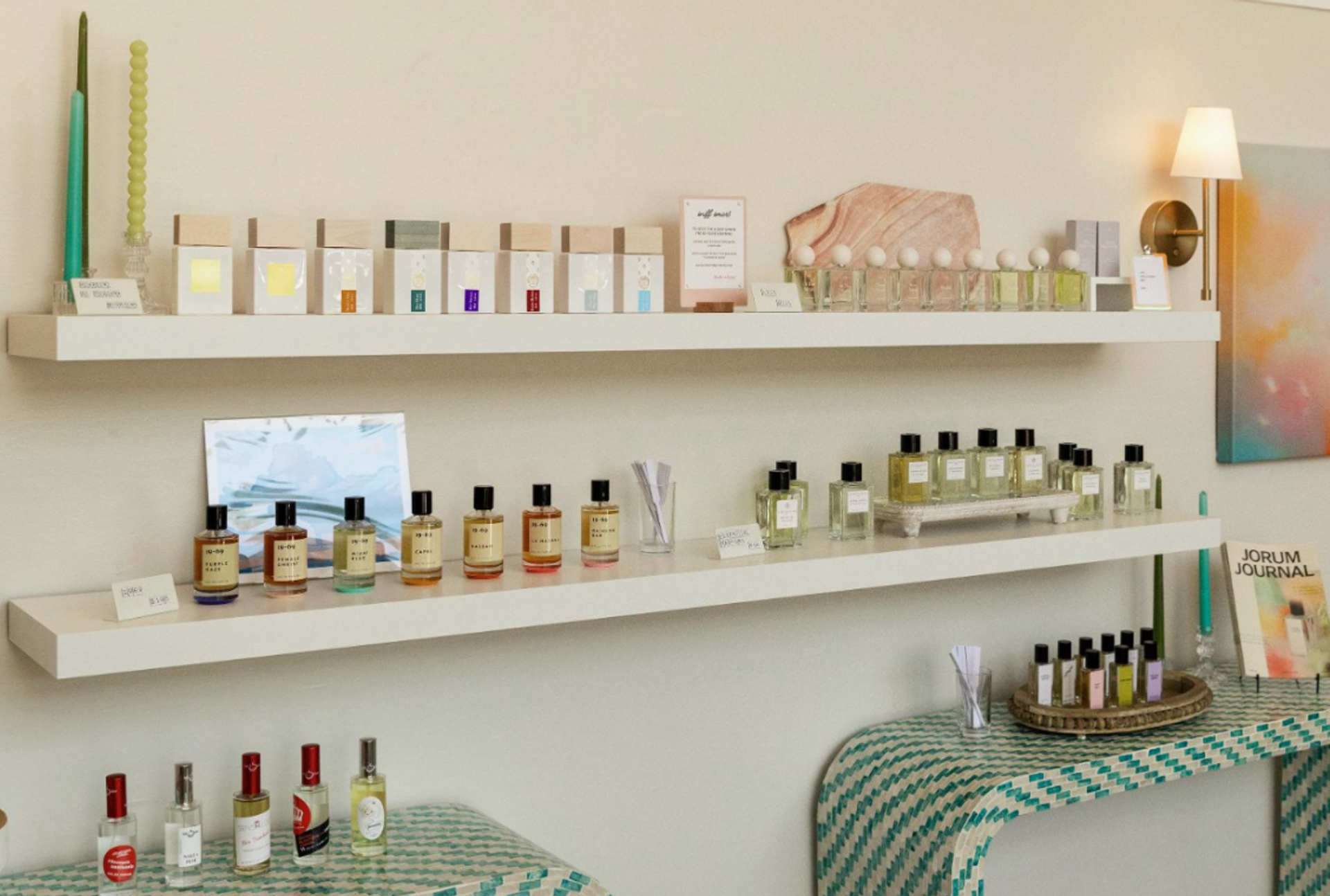 Fragrances inside Solvi perfume shop.