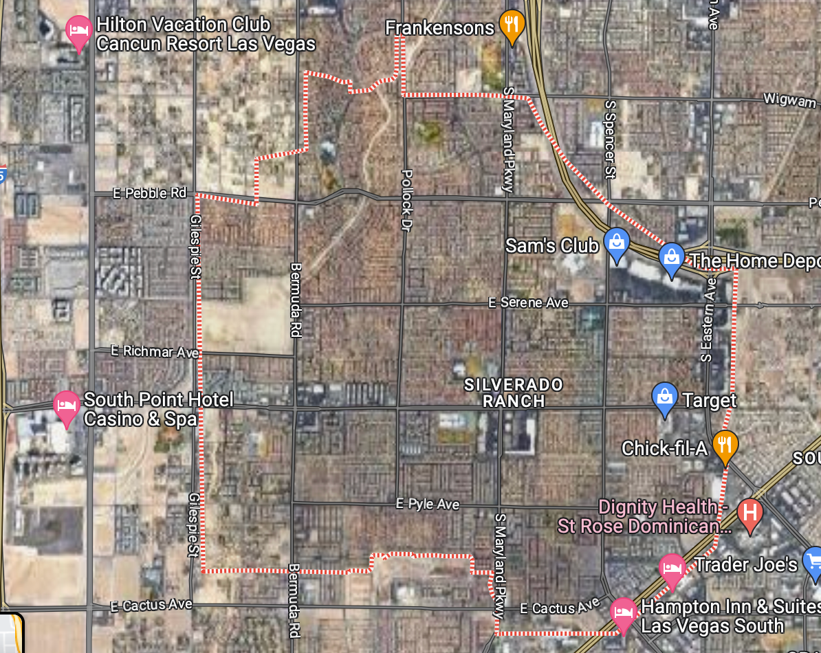 Map of Silverado Ranch neighborhood