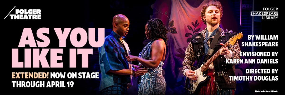 Display ad for 'As You Like It'; on stage through April 19