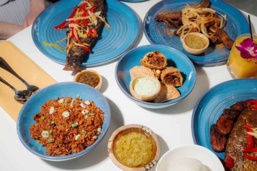Display ad for Seattle Restaurant Week: A table full of food dishes.
