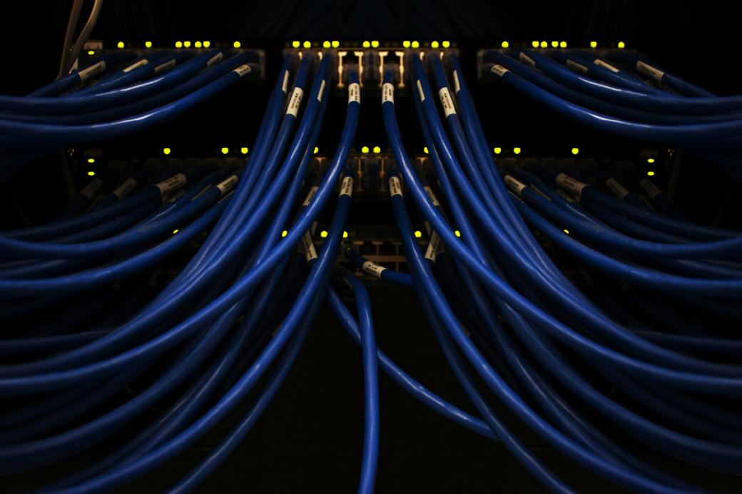 Cables connected to a server