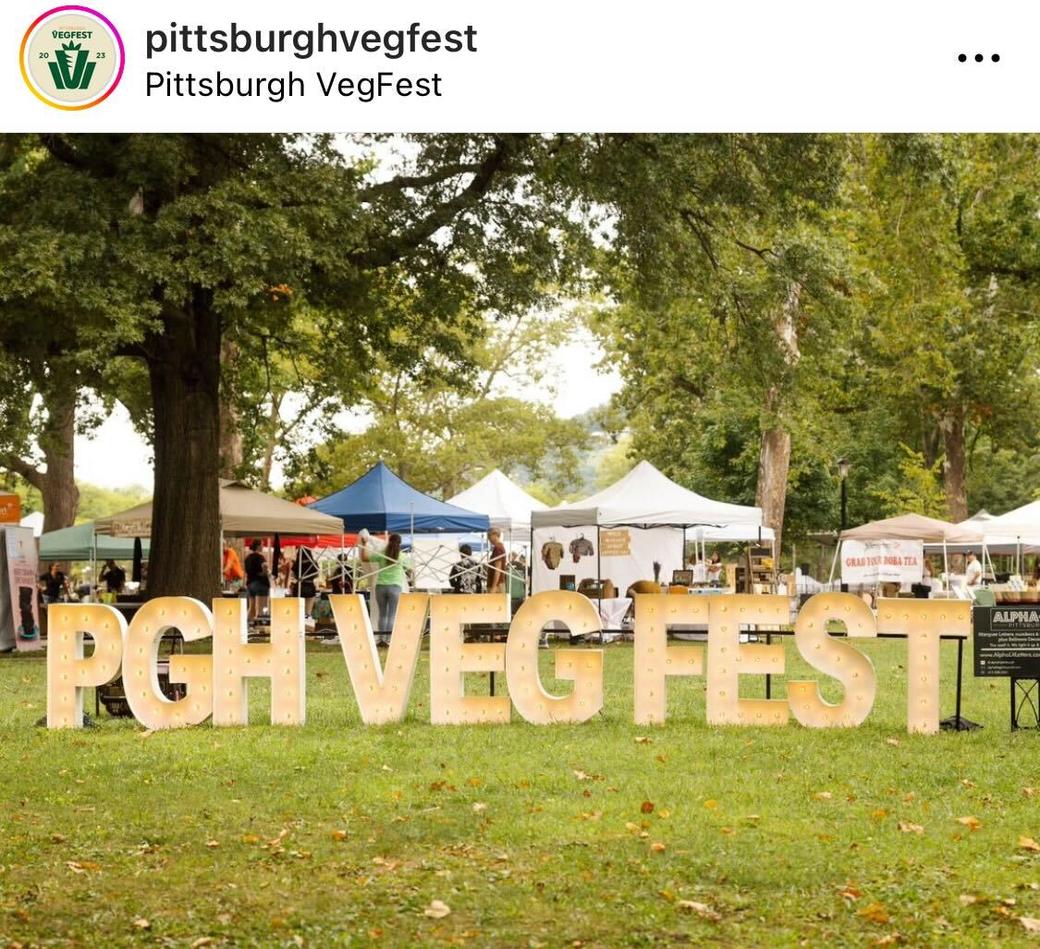Pgh VegFest sign in Allegheny Commons Park. (@pghvegfest)